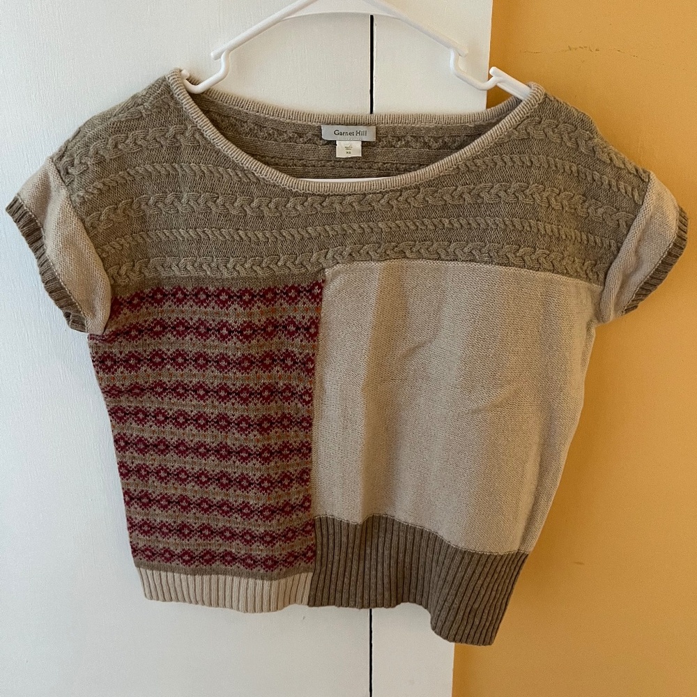 Garnet Hill Short Sleeve Sweater Size XS